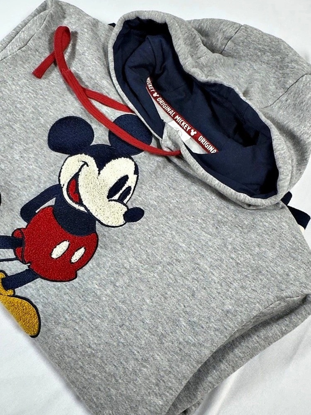 Disneyland Mickey Mouse Chenille Varsity Hoodie Gray Size XS